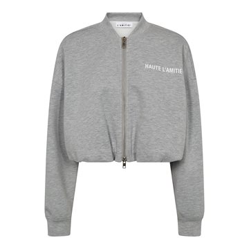 Haute L\' Amitié - Maxi Crop Zip Sweat - Grey Melangé
